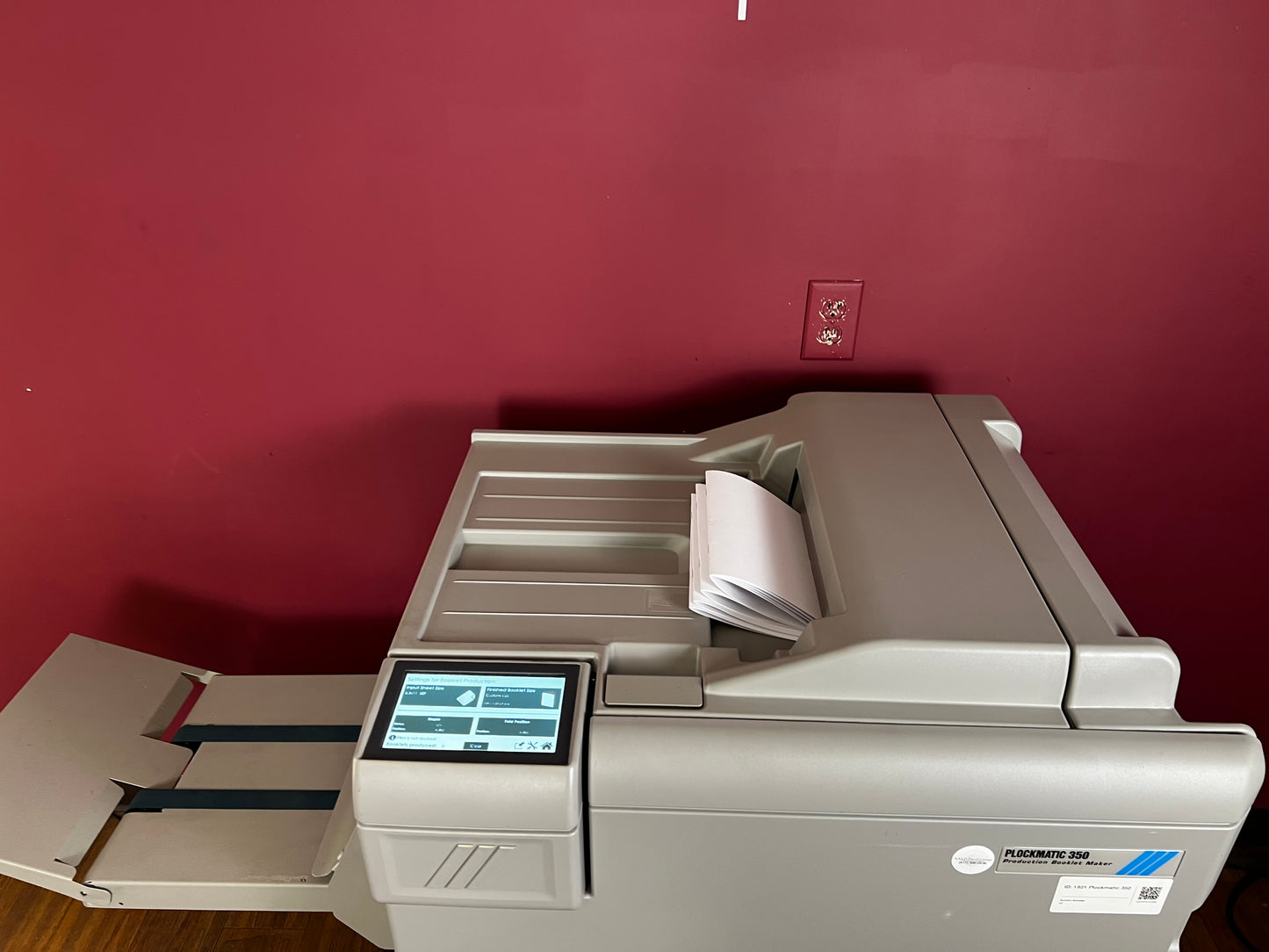 Used Plockmatic 350 booklet maker AA&D PressExchange, excellent condition low 380 books