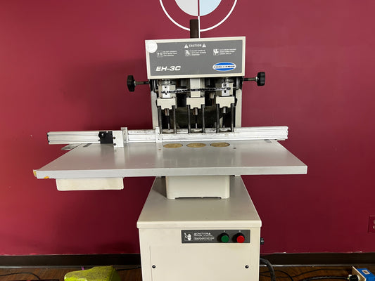  Used Challenge EH-3C Paper Drill Three-Spindle Hydraulic Drill Front View – AA&D PressExchange