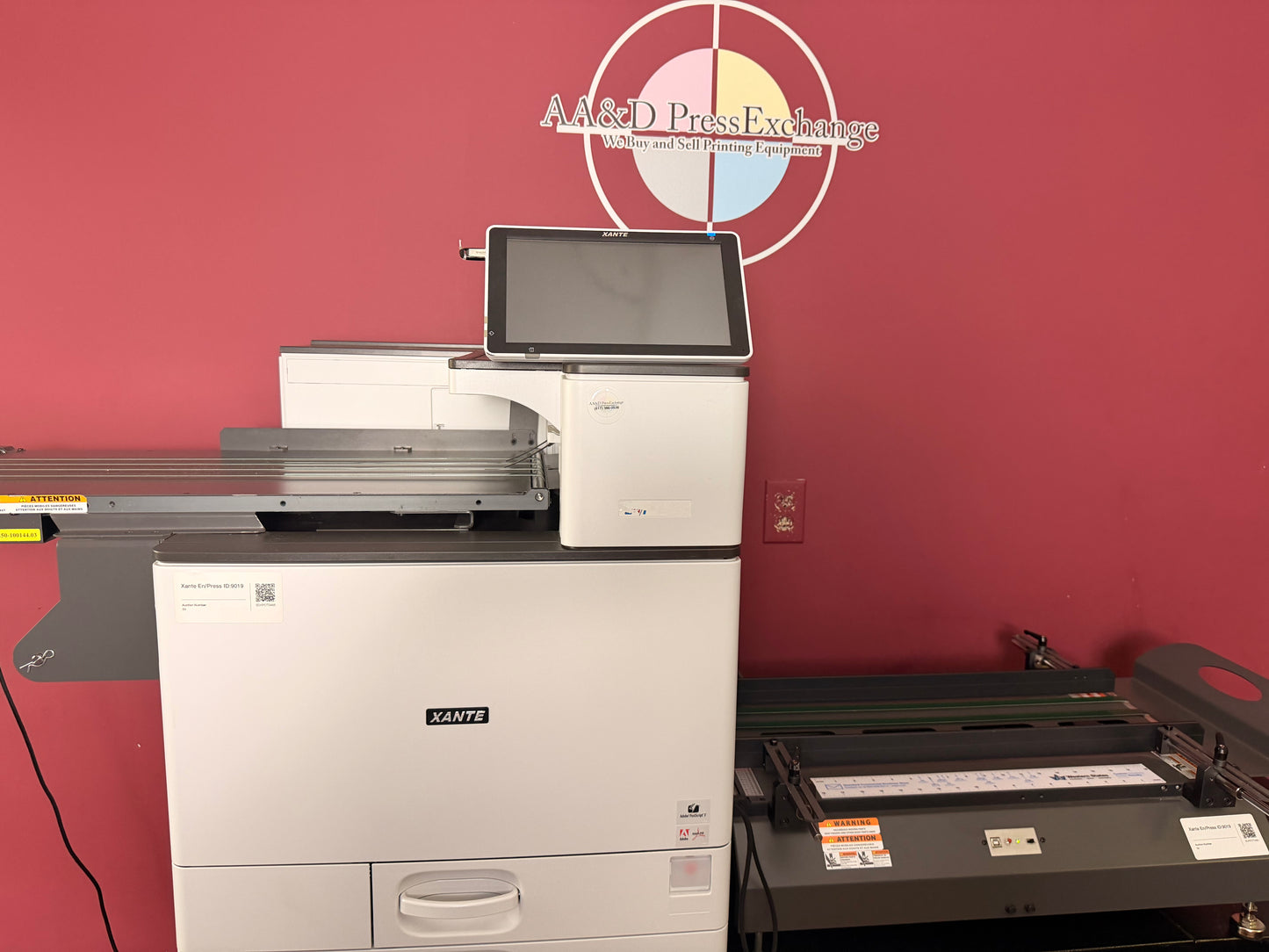 Used Xante En Press Envelope Printer Low meter 3K control panel and display interface
