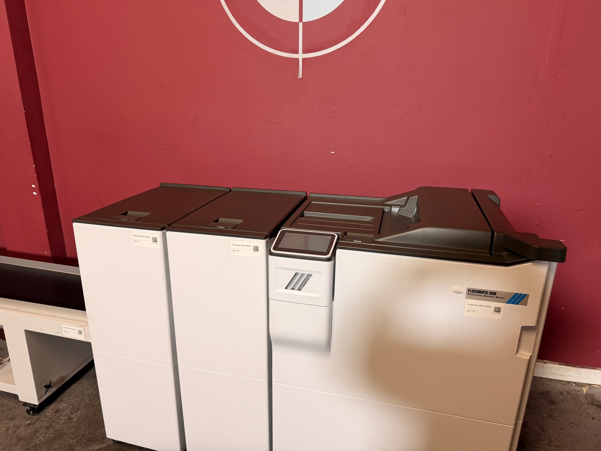 Plockmatic 500-m Booklet Maker for sale supporting A4, A3, and SRA3 paper sizes