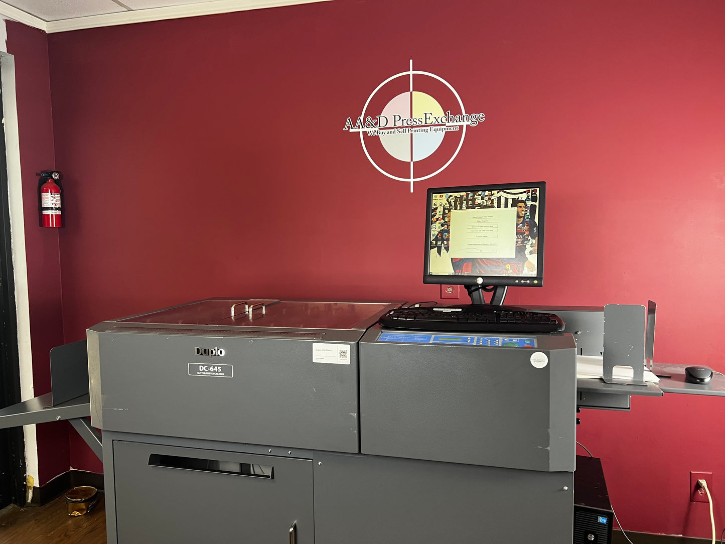 Used Duplo DC-645 programmable slitter cutter creaser close-up – AA&D PressExchange