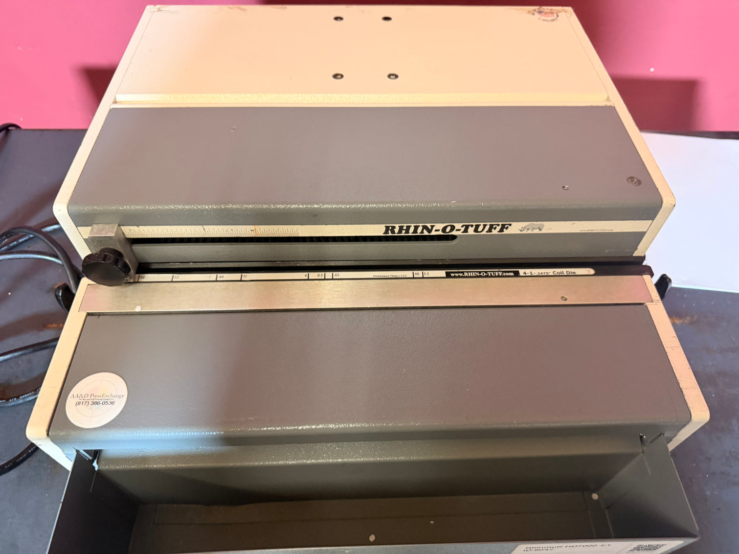 RHIN-O-TUFF HD7000 Paper Punch Machine w/ 4:1