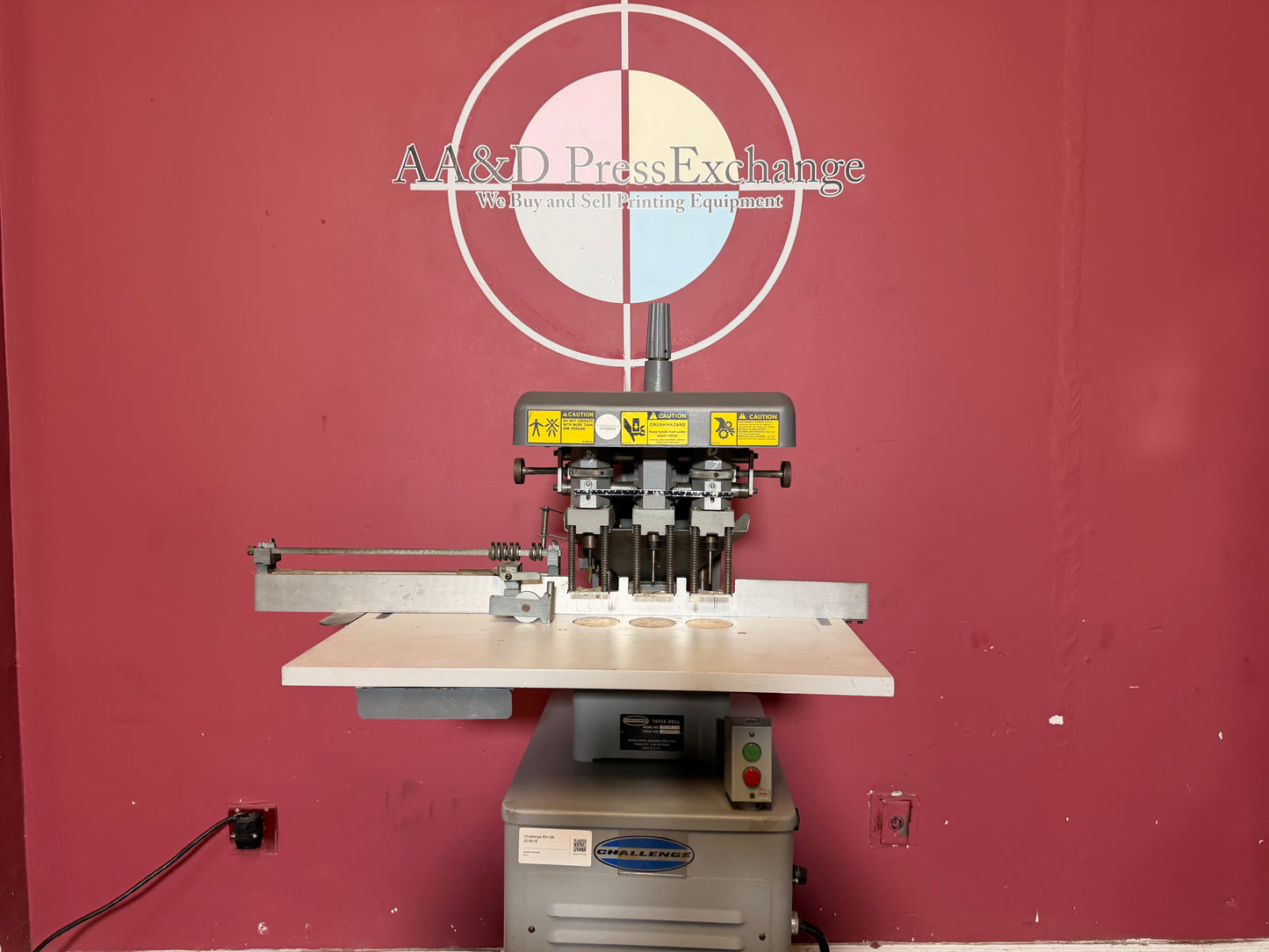 Used Challenge EH-3A Paper Drill drilling area with 2.5 inch stack capacity