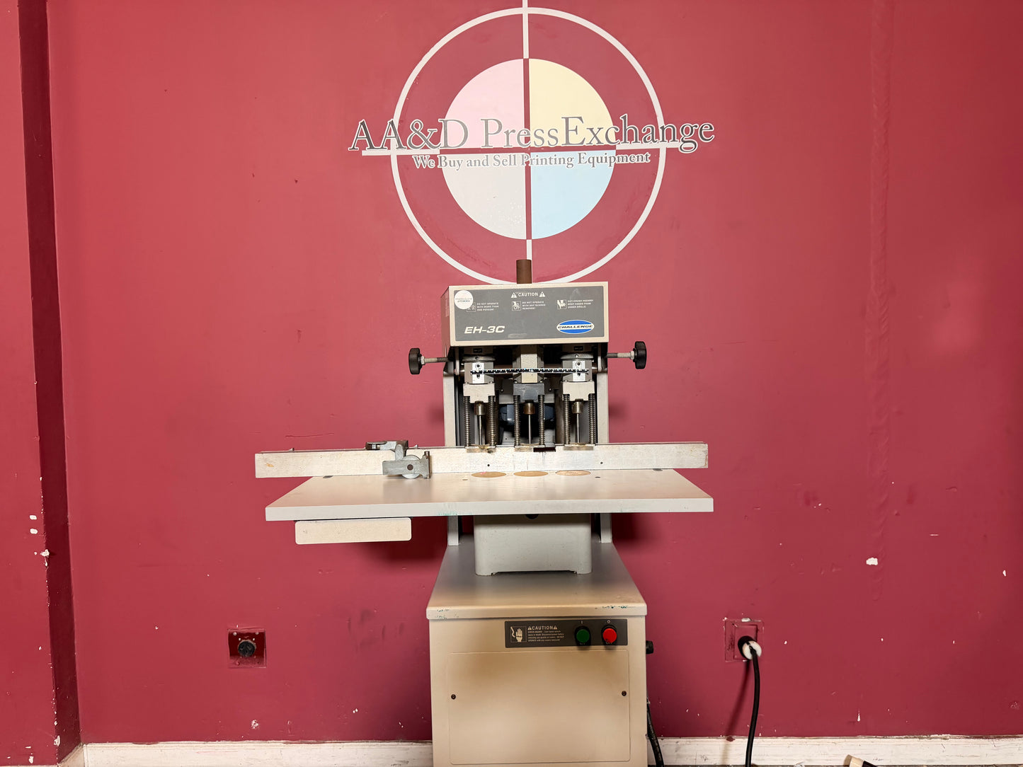 Used Challenge EH-3C Paper Drill drilling area with 2.5 inch capacity stack
