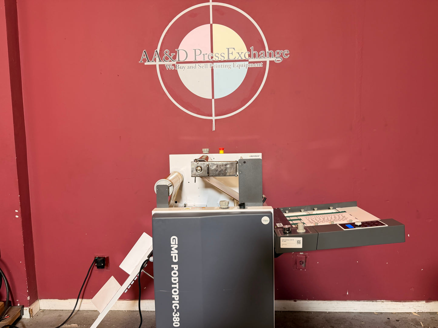 Used GMP PODTOPIC-380 RZ Laminator Foiler front view – AA&D PressExchange