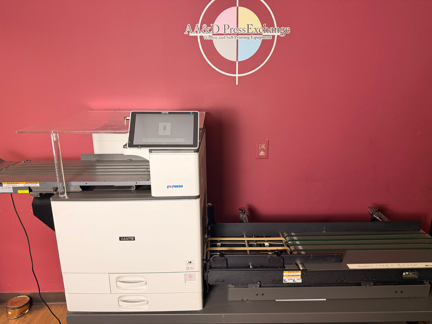 Used Xante En Press Envelope Printer control panel and display interface