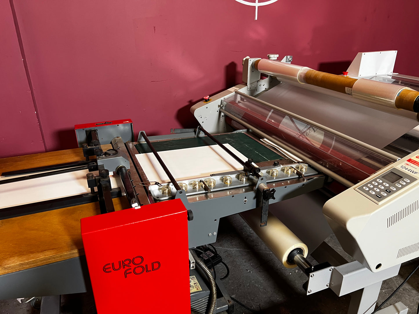 Used GBC 1244 WF Laminator Cutter AA&D PressExchange laminator with speed and temperature adjustment