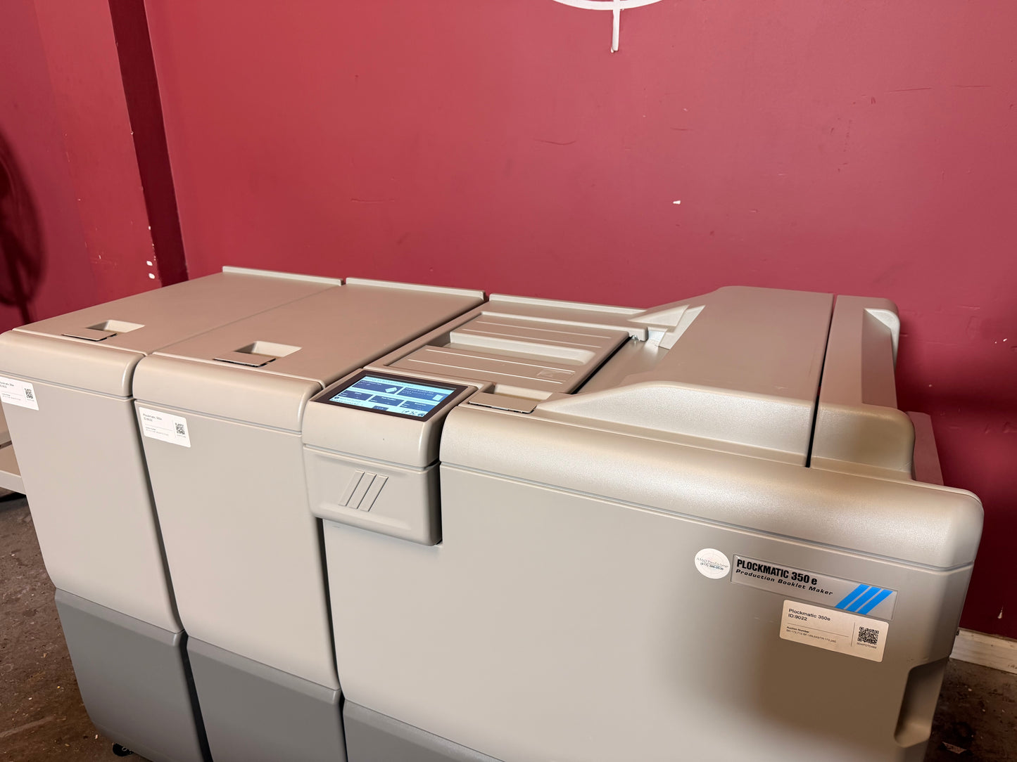 Used Plockmatic 350e booklet maker full machine overview professional finisher