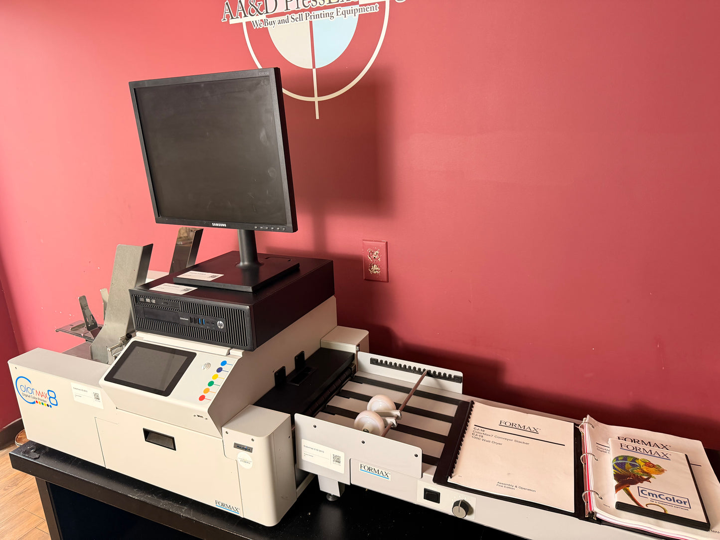 Used Formax ColorMax8 Digital Color Printer feeder tray with high capacity envelope stack