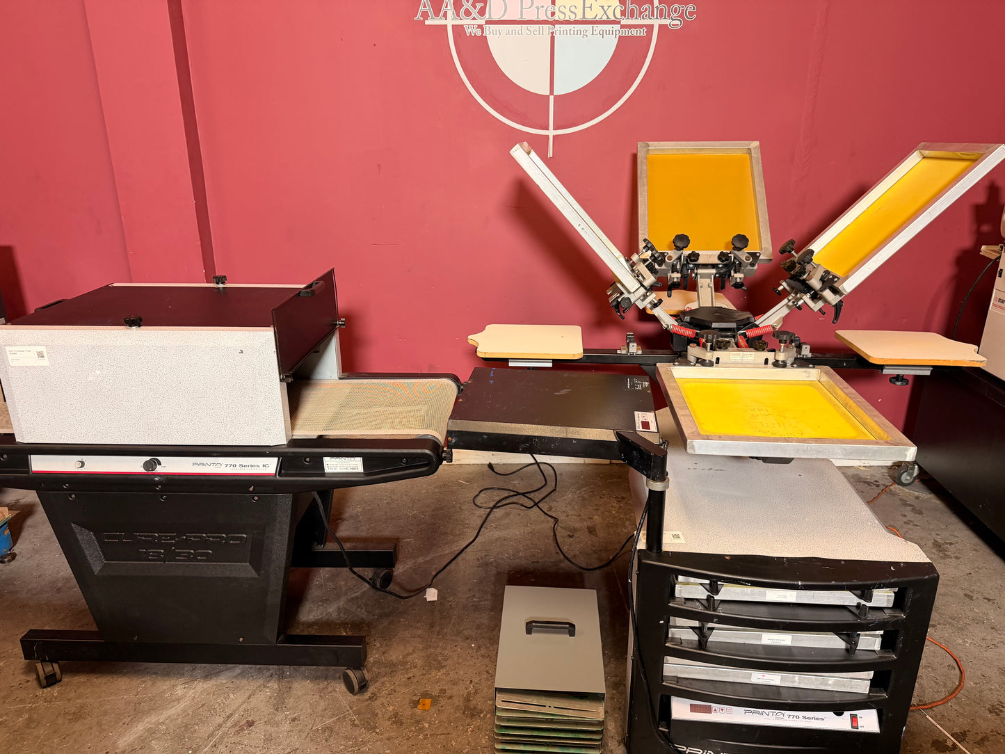 Used Printa 770 Series Screen Printing System workspace setup for small studios – AA&D PressExchange