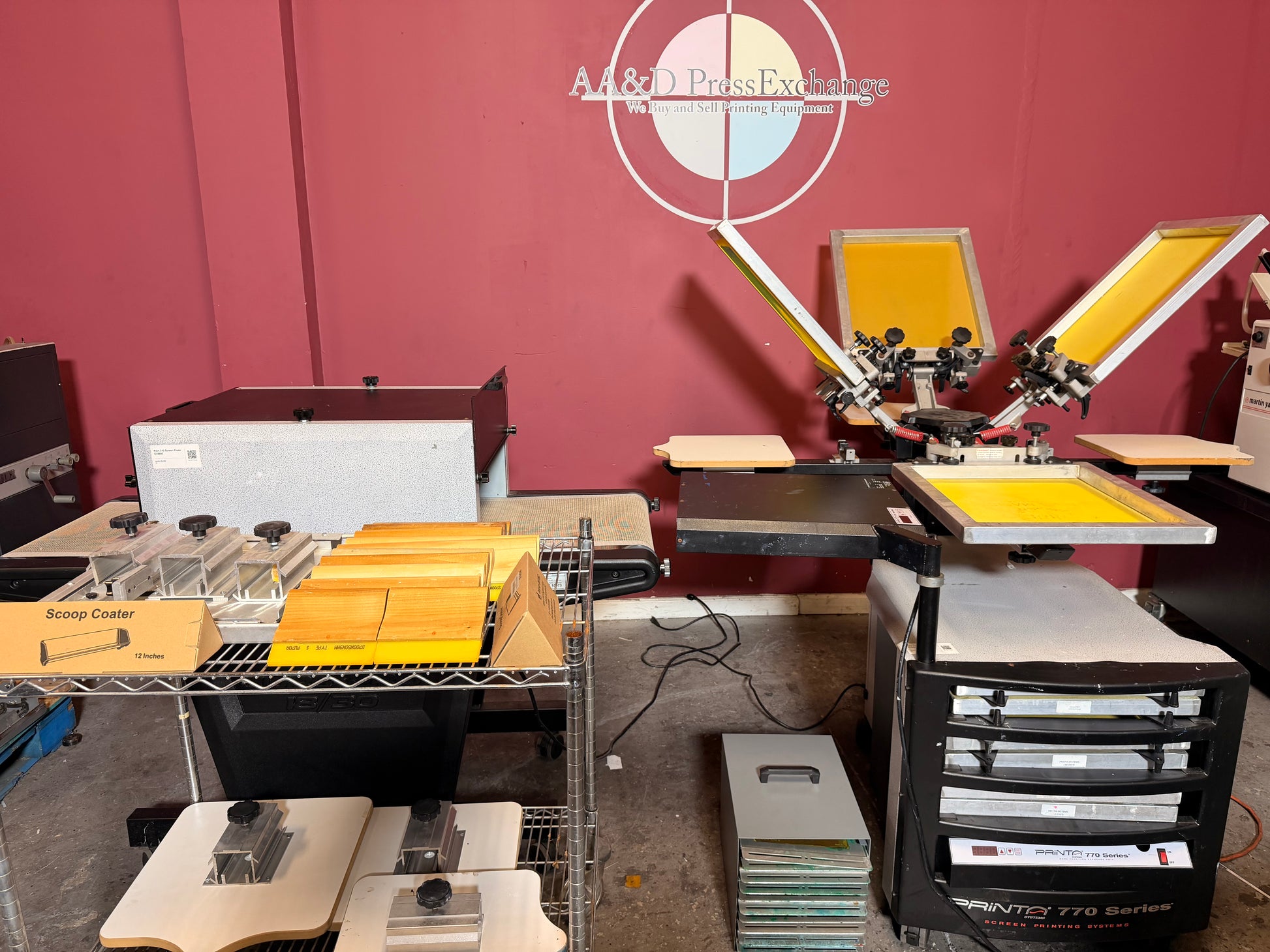 Used Printa 770 Screen Printer compact all-in-one screen printing press front view – AA&D PressExchange