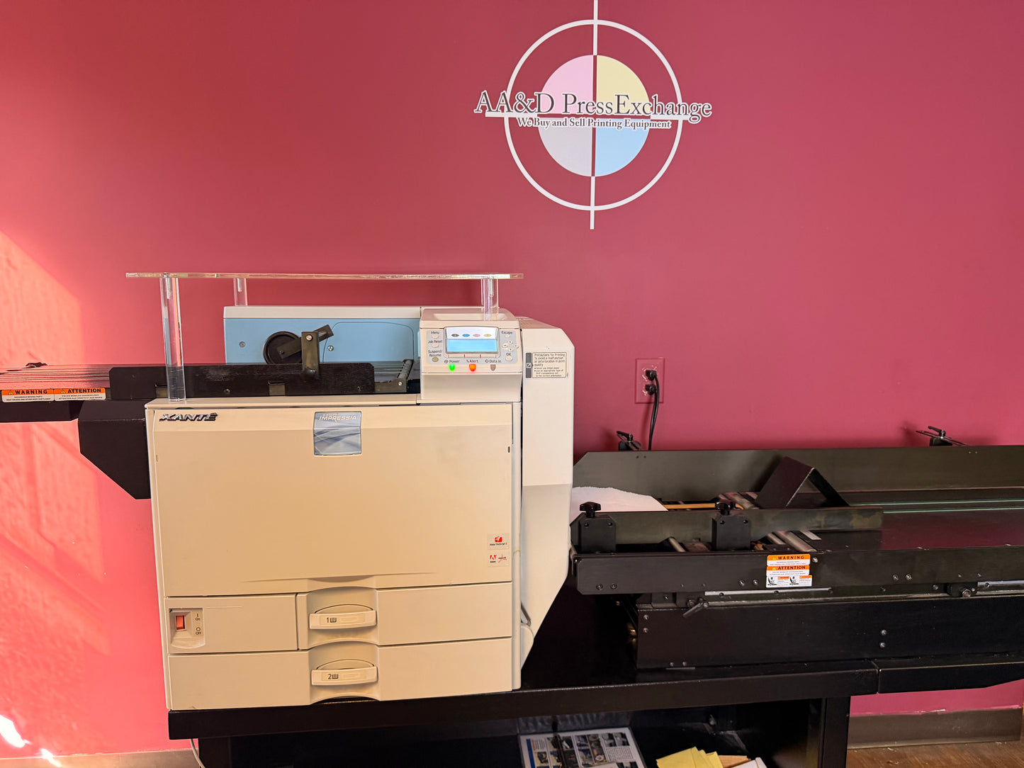 Used Xante Impressia 207 digital envelope printer by AA&D PressExchange – side view