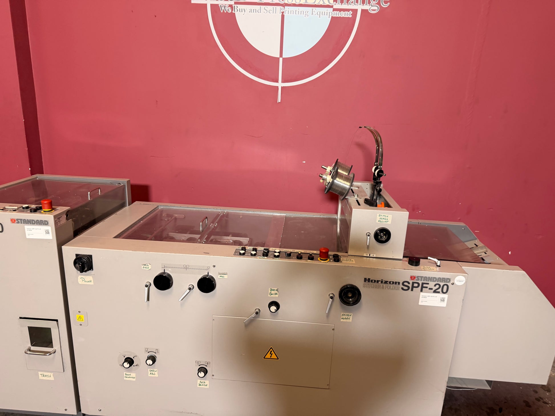 Used Horizon booklet maker with dual stitching heads heavy duty system