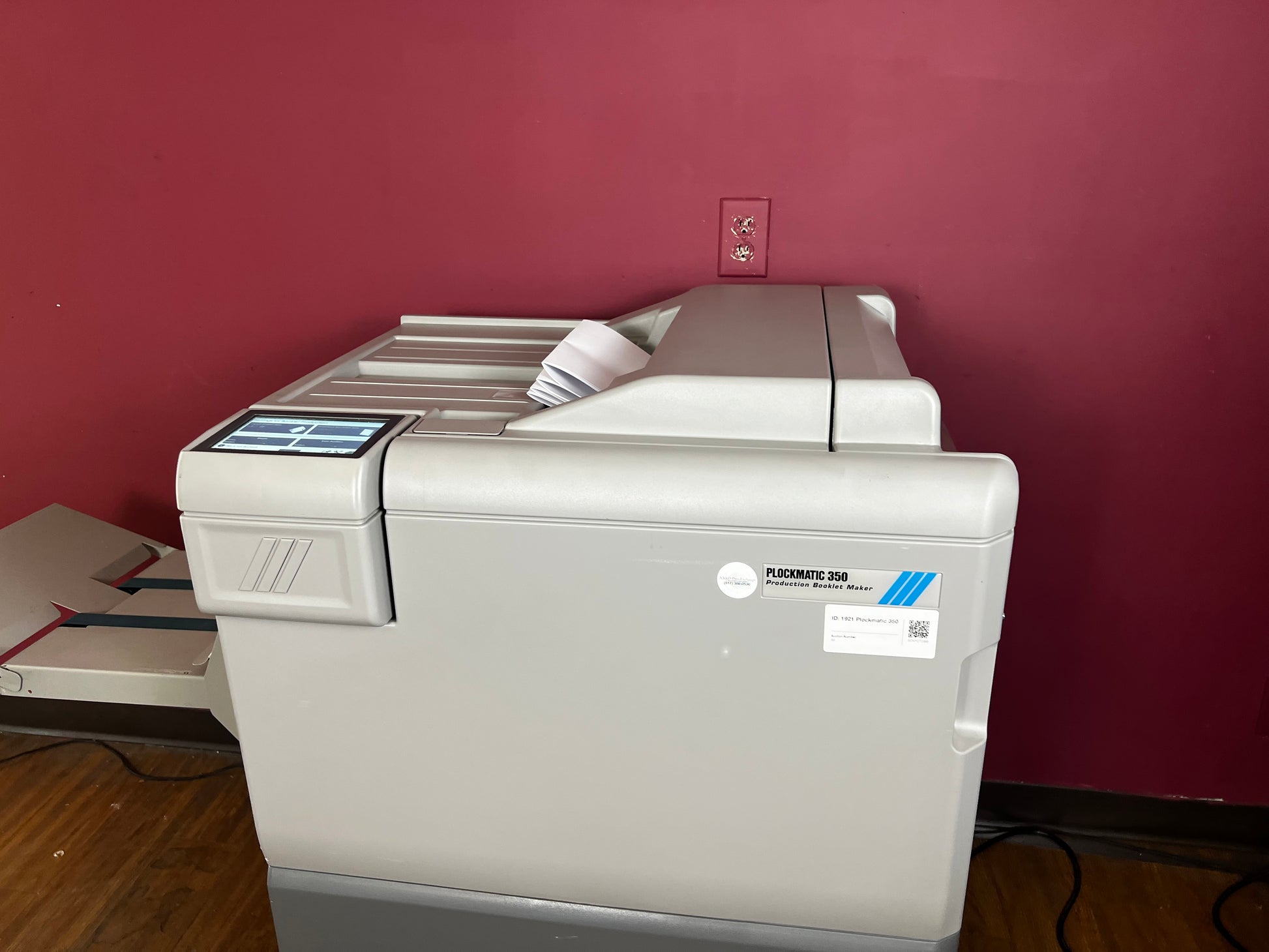 AA&D PressExchange Used Plockmatic 350 booklet maker, nearly new with 380 total books