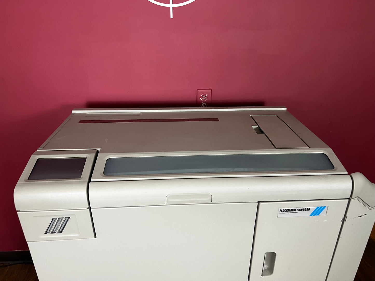Used Plockmatic 5050 bookletmaker 63k meter top view showing modular layout – AA&D PressExchange