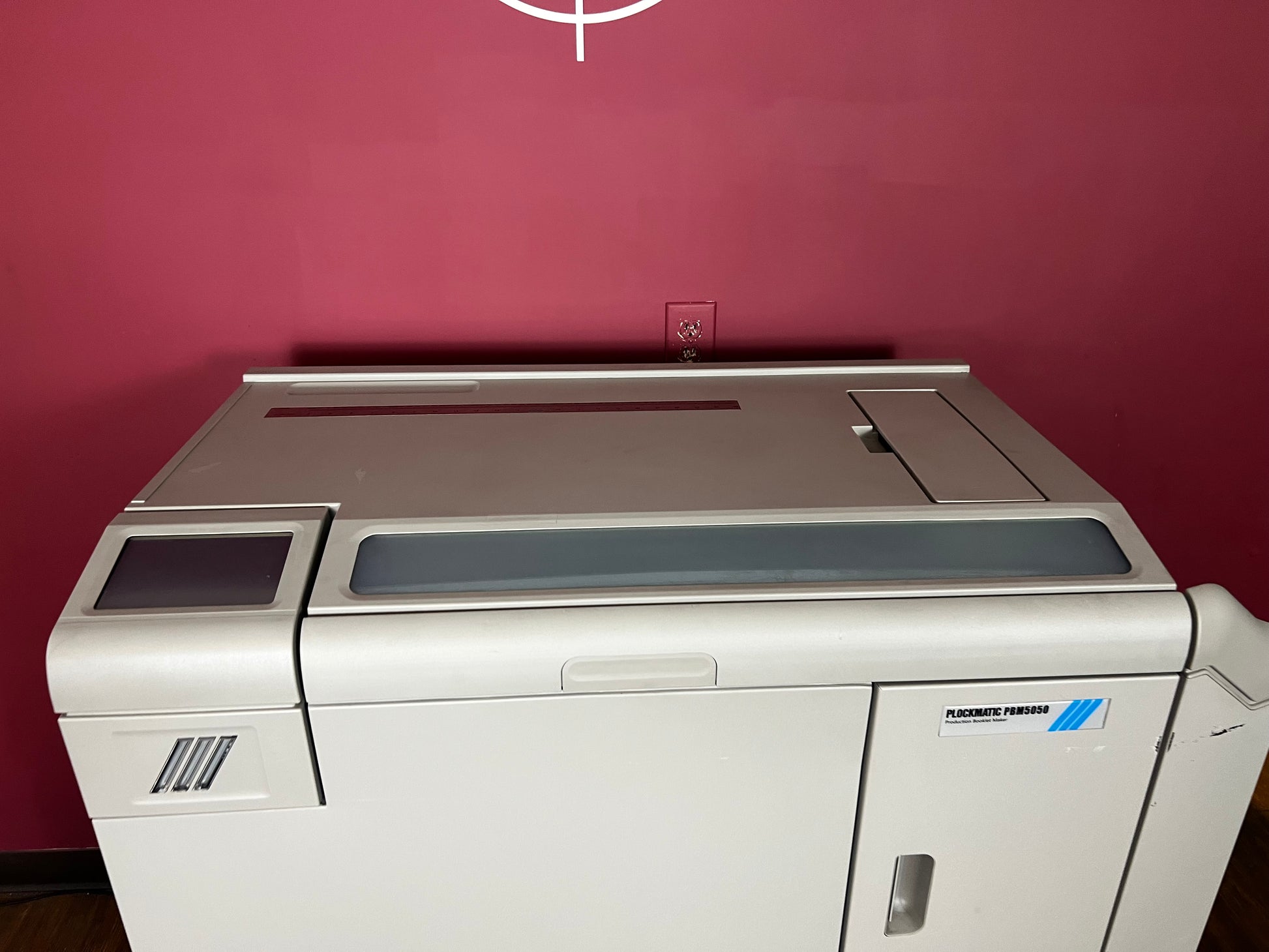 Used Plockmatic 5050 bookletmaker 63k meter top view showing modular layout – AA&D PressExchange