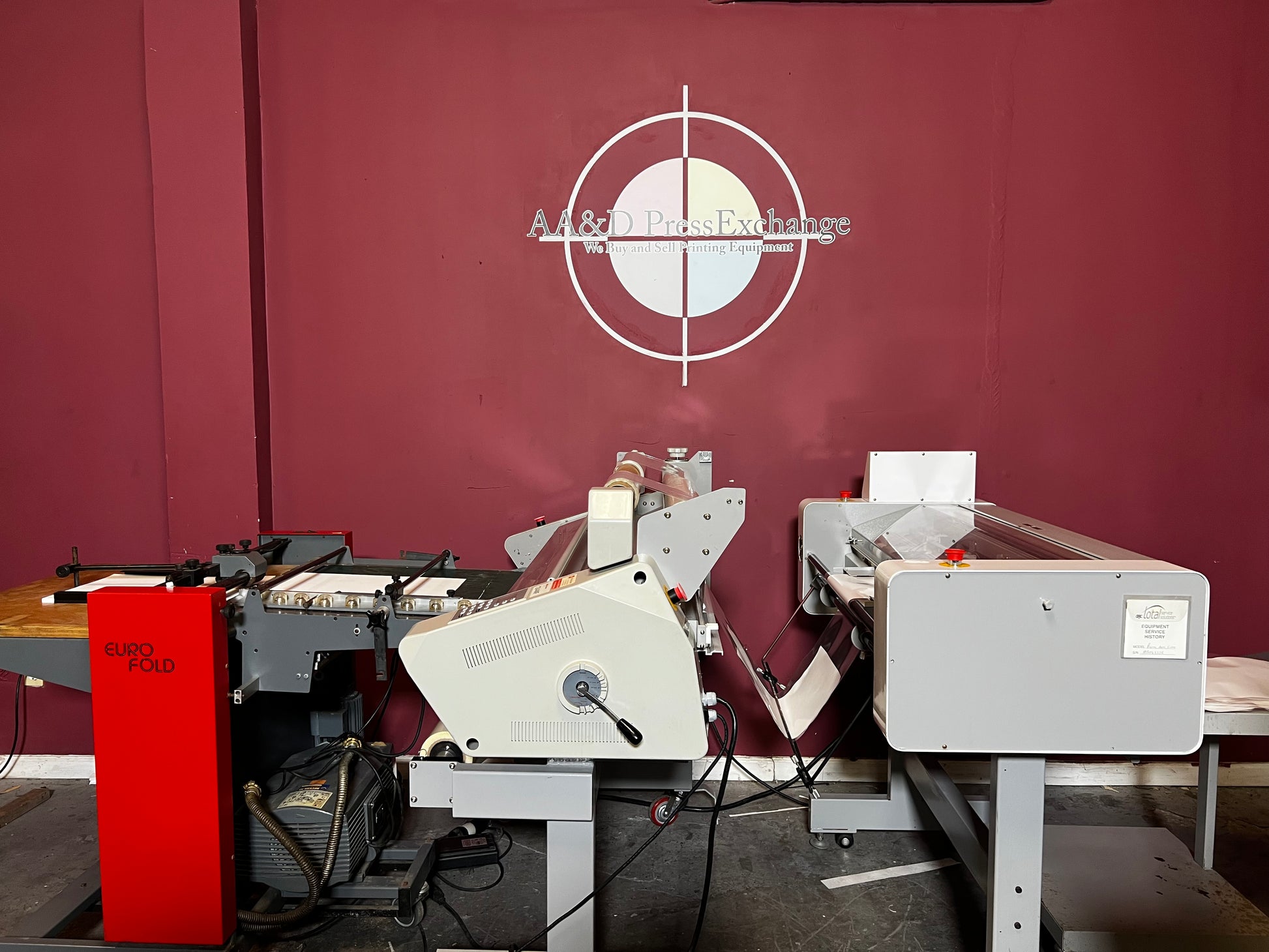 Used GBC 1244 WF Laminator Cutter AA&D PressExchange wide-format hot roll laminator for graphics
