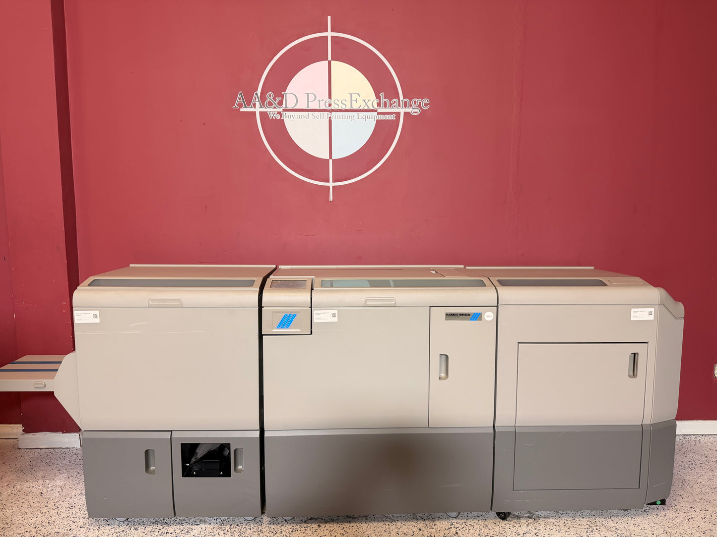 Low Meter 174K Plockmatic 5050S Booklet Maker for sale with stitch finishing system