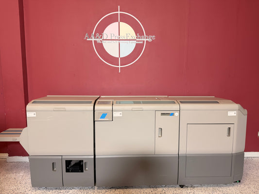 Low Meter 174K Plockmatic 5050S Booklet Maker for sale with stitch finishing system