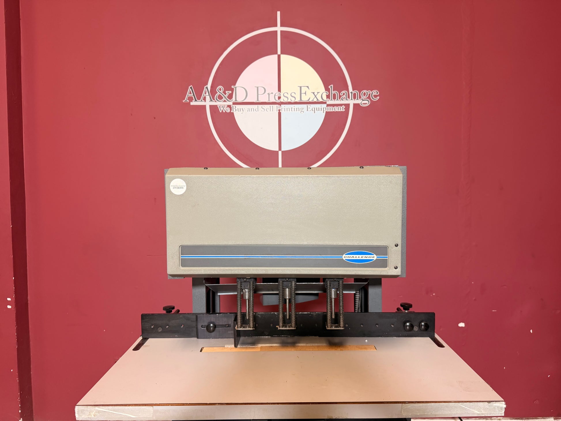 Used Challenge MS-5 heavy duty paper drill for sale bindery equipment overall view