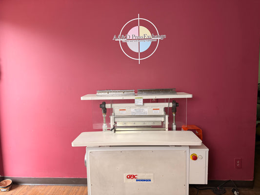 Used GBC Sickinger MHP 17 industrial paper punch full front view showing 17-inch punching capacity