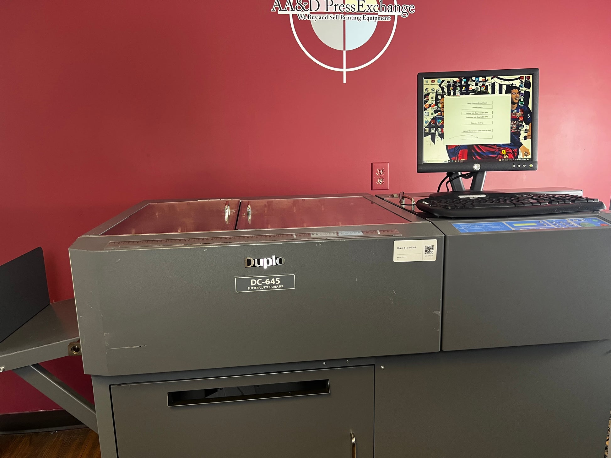 Used Duplo DC-645 high-speed finishing machine side view – AA&D PressExchange