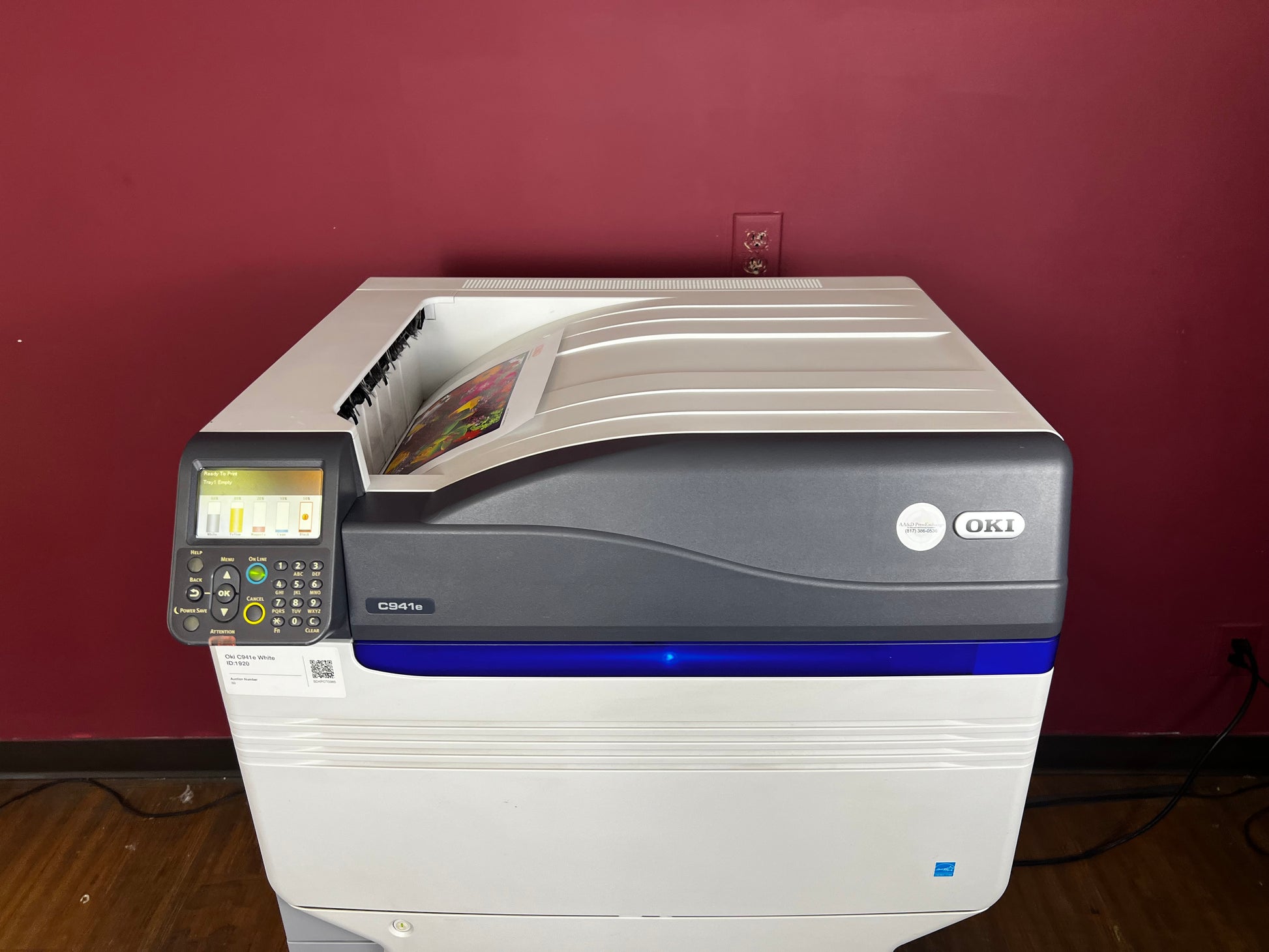  Used Oki C941e White Color Laser Printer AA&D PressExchange heavy stock and specialty paper support