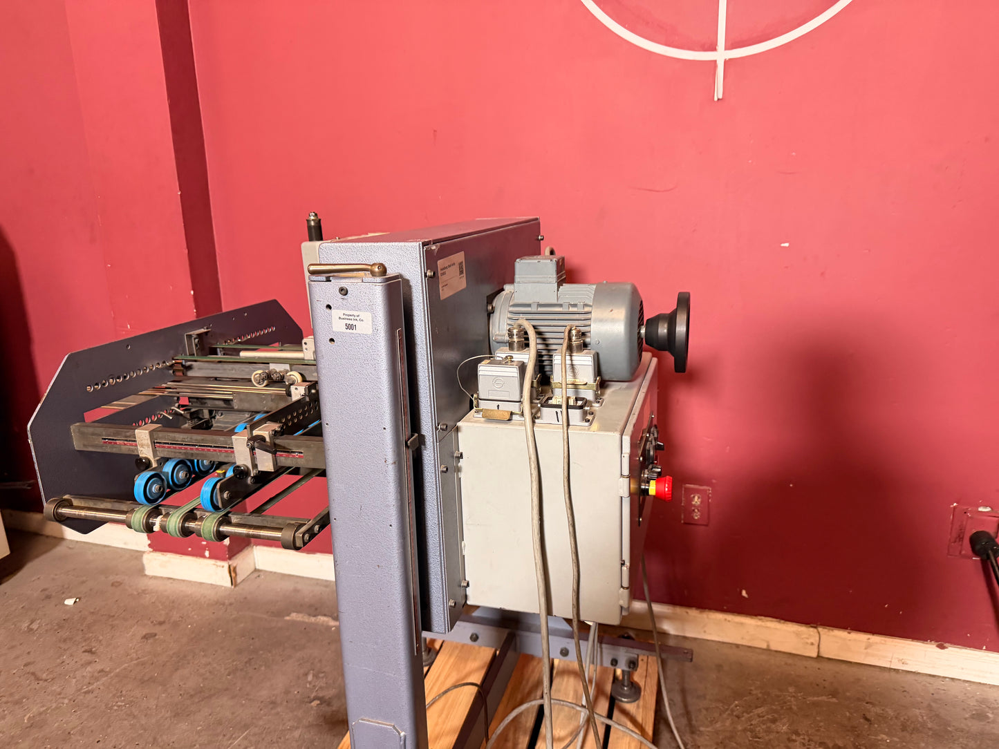 Used Heidelberg VFZ 52.2 knife folder side view height adjustable post press folding unit