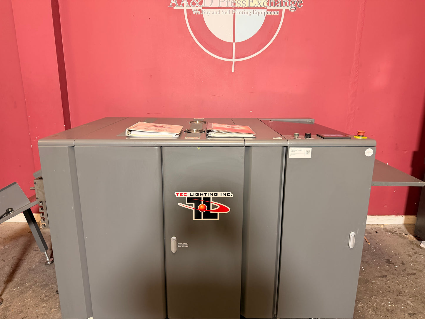 Used Tec Lighting Truv-21D UV Coater easy maintenance with quick roller replacement