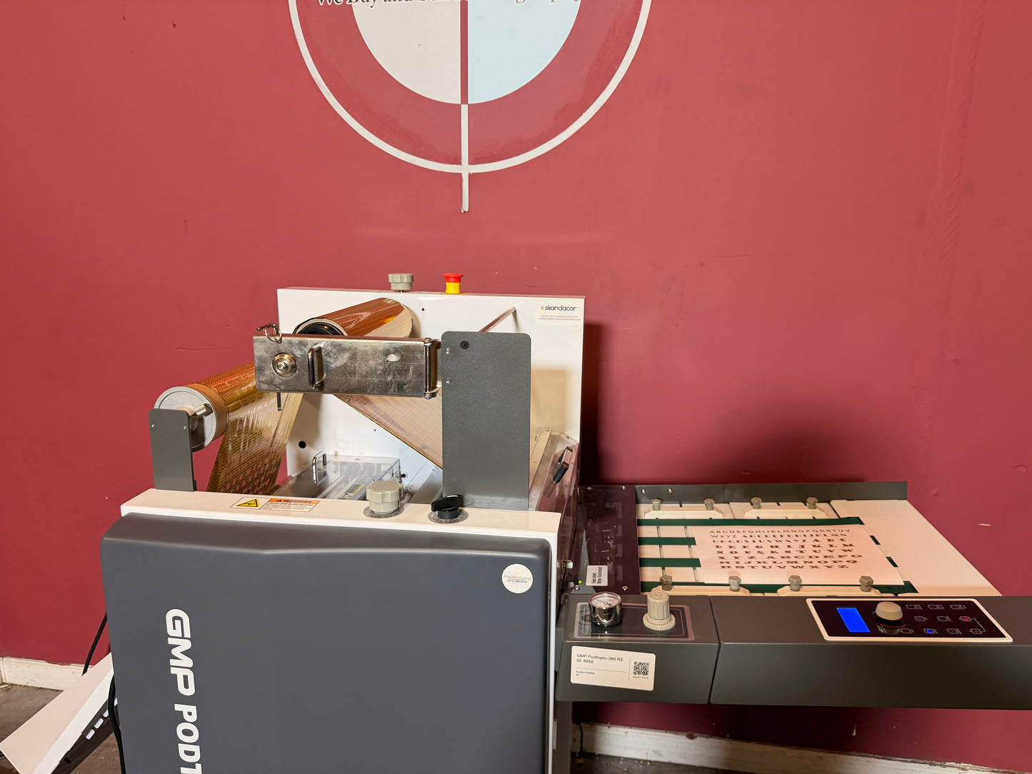 Used GMP PODTOPIC-380 RZ Laminator Foiler rear panel and controls – AA&D PressExchange