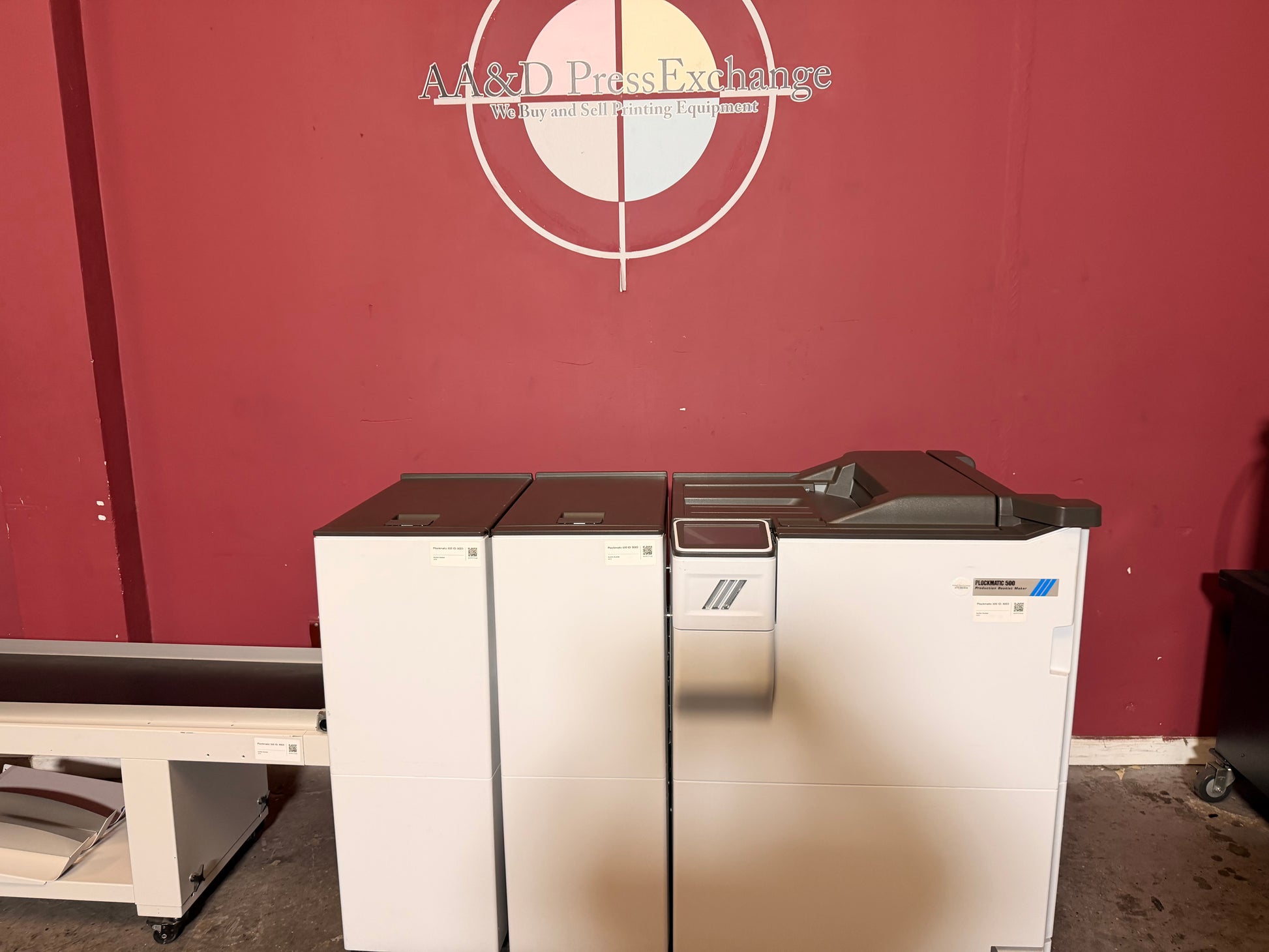 Used Plockmatic PBM500 Booklet Maker for high-volume booklet production