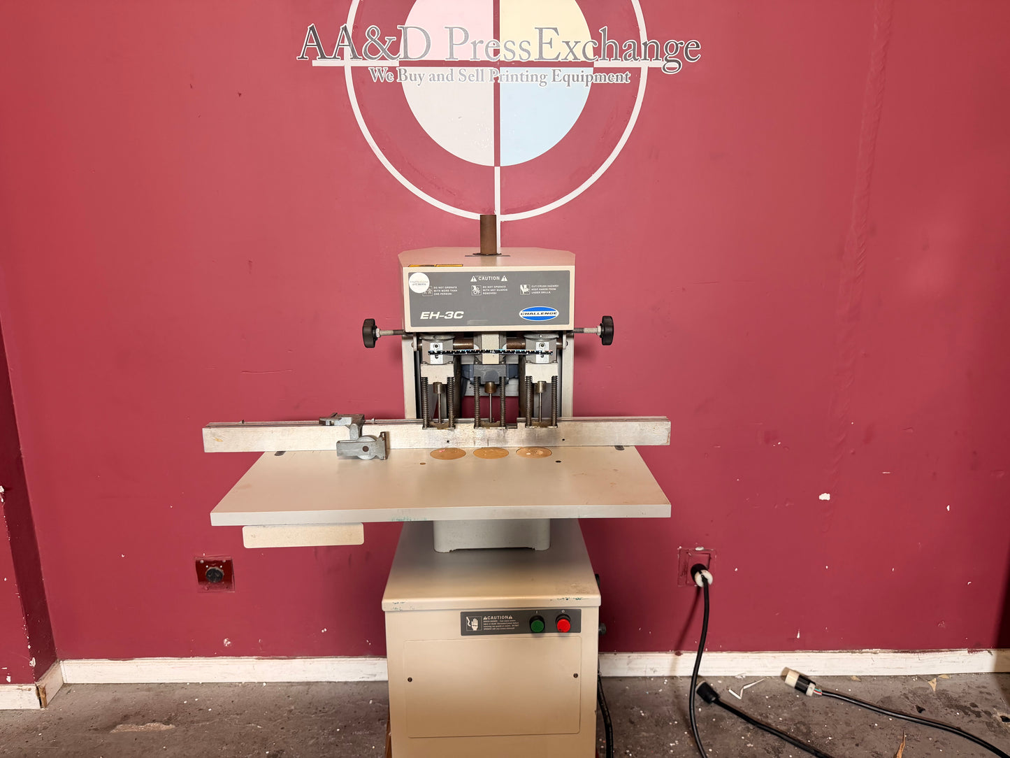 Used Challenge EH-3C Paper Drill heavy-duty build for high volume print shops
