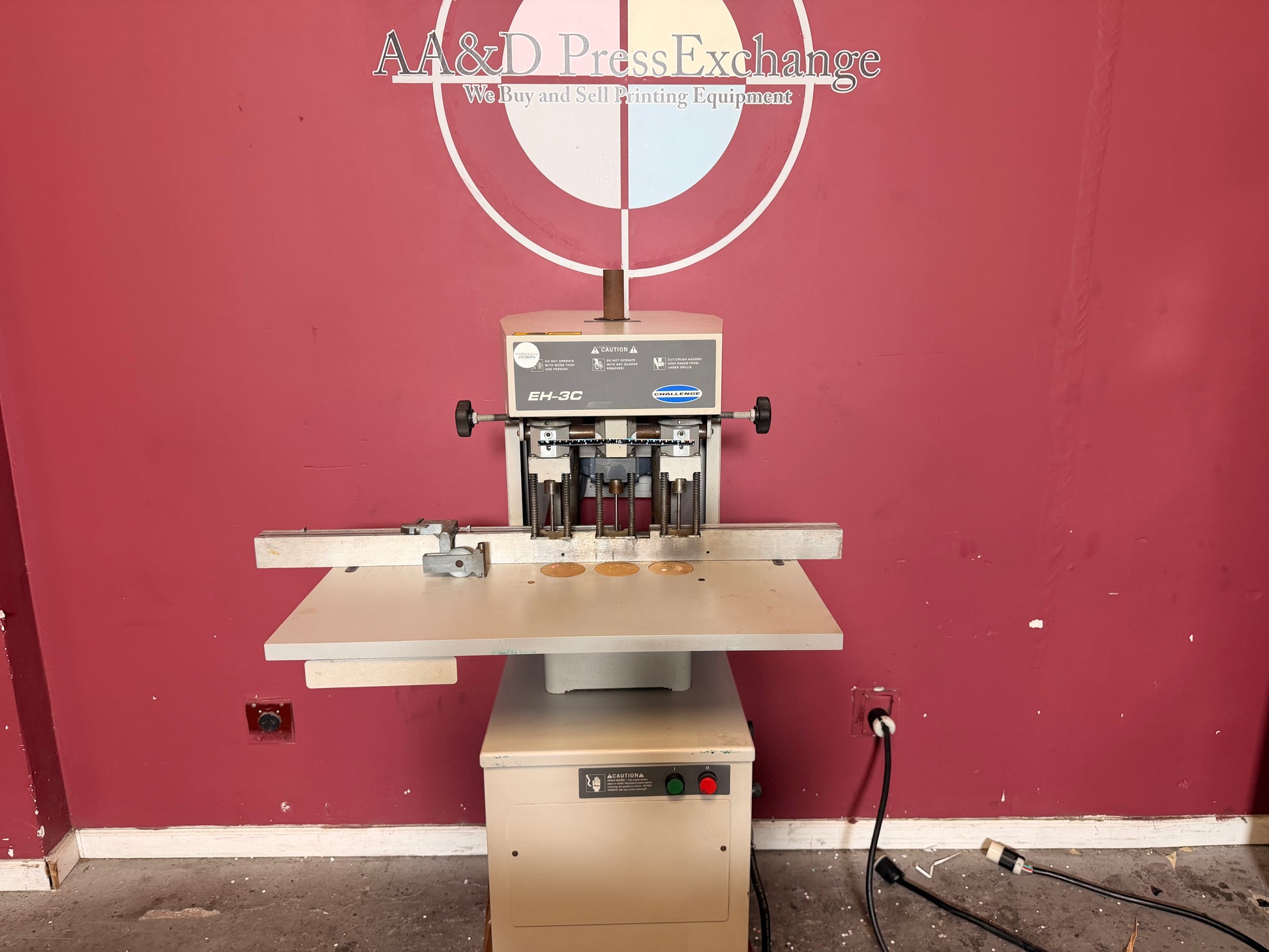 Used Challenge EH-3C Paper Drill heavy-duty build for high volume print shops