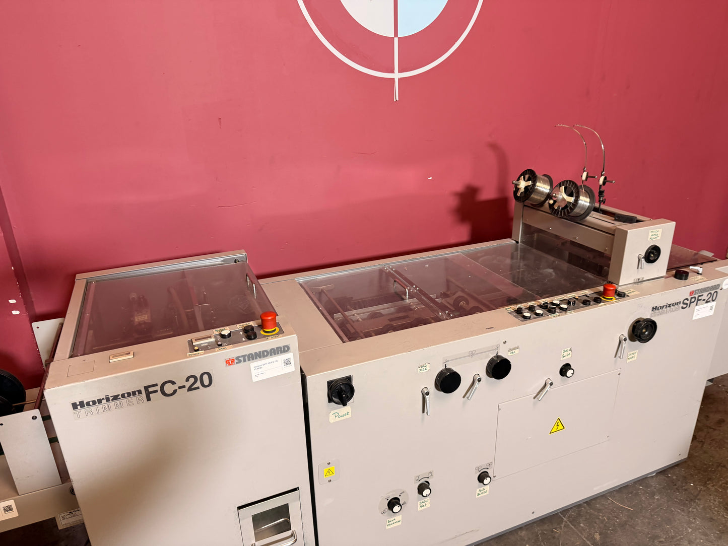 Used Horizon FC-20 face trimmer booklet finishing equipment close up