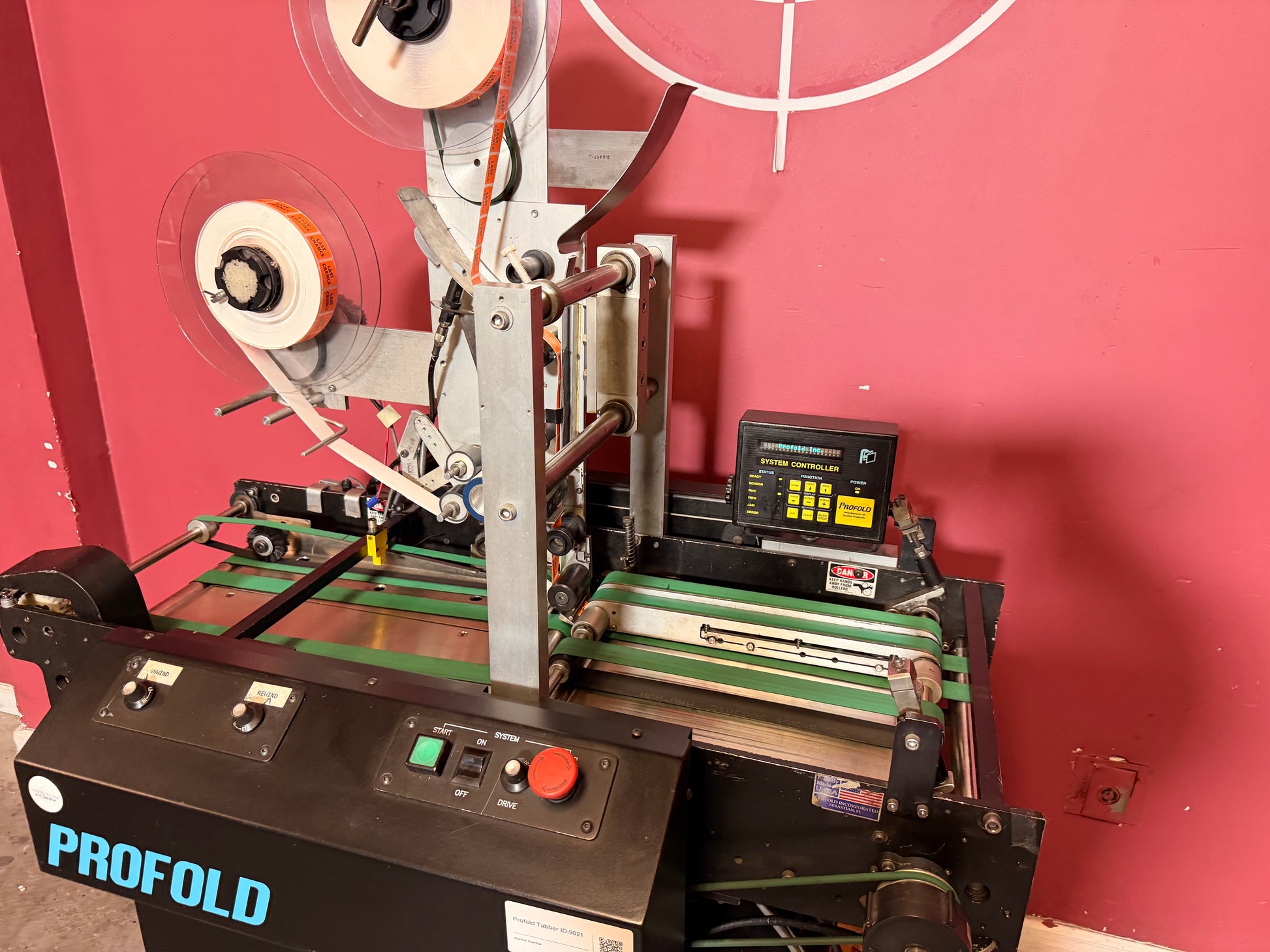Profold tabbing machine for sale with multi tab application system for mail processing