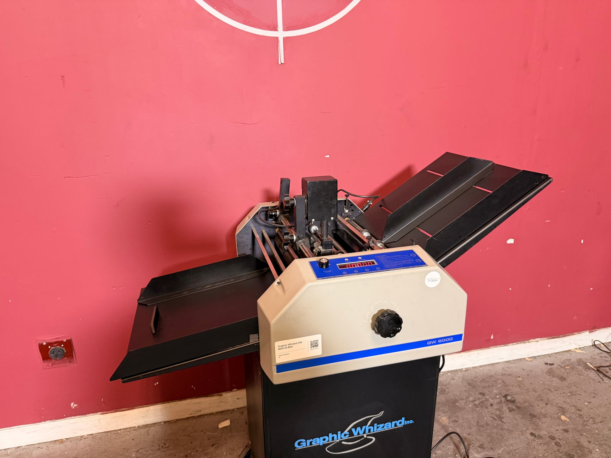 Used Graphic Whizard GW6000 automated finishing system showing sheet path – AA&D PressExchange