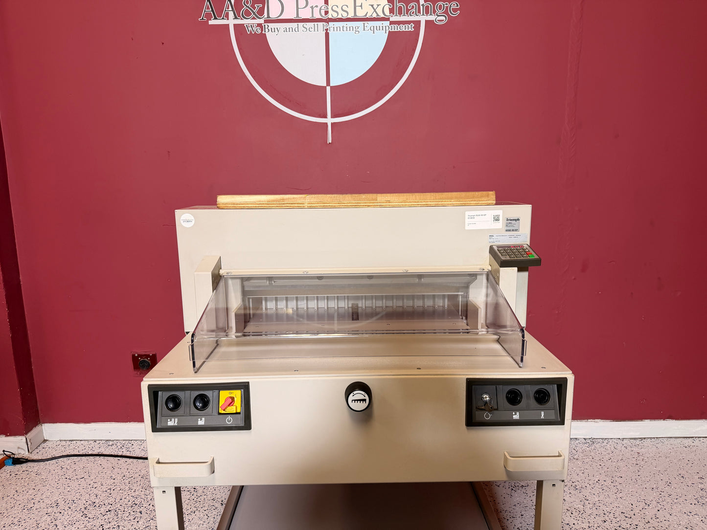 Triumph 6550-95 paper cutter for sale with programmable cutting controls