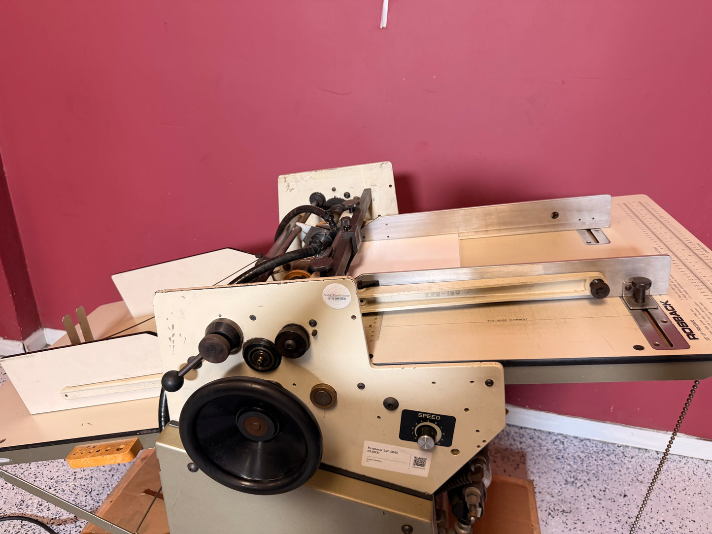 Rosback 220 air-fed perforator slitter scorer for sale feed table view