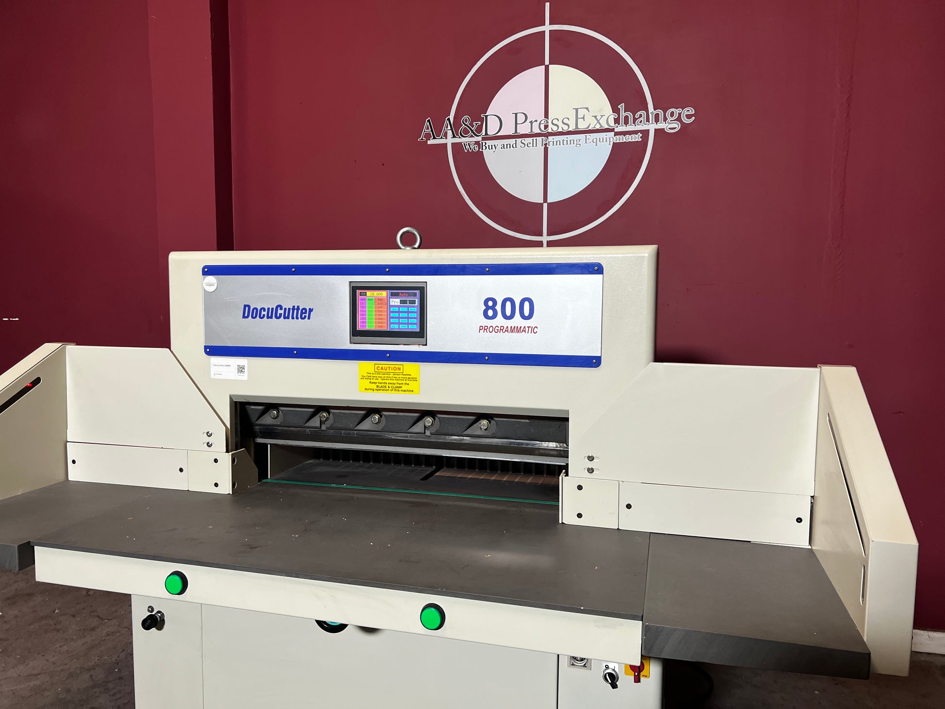 Used Duplo Docucutter 800 Programmatic programmable cutting machine in commercial print setting – AA&D PressExchange