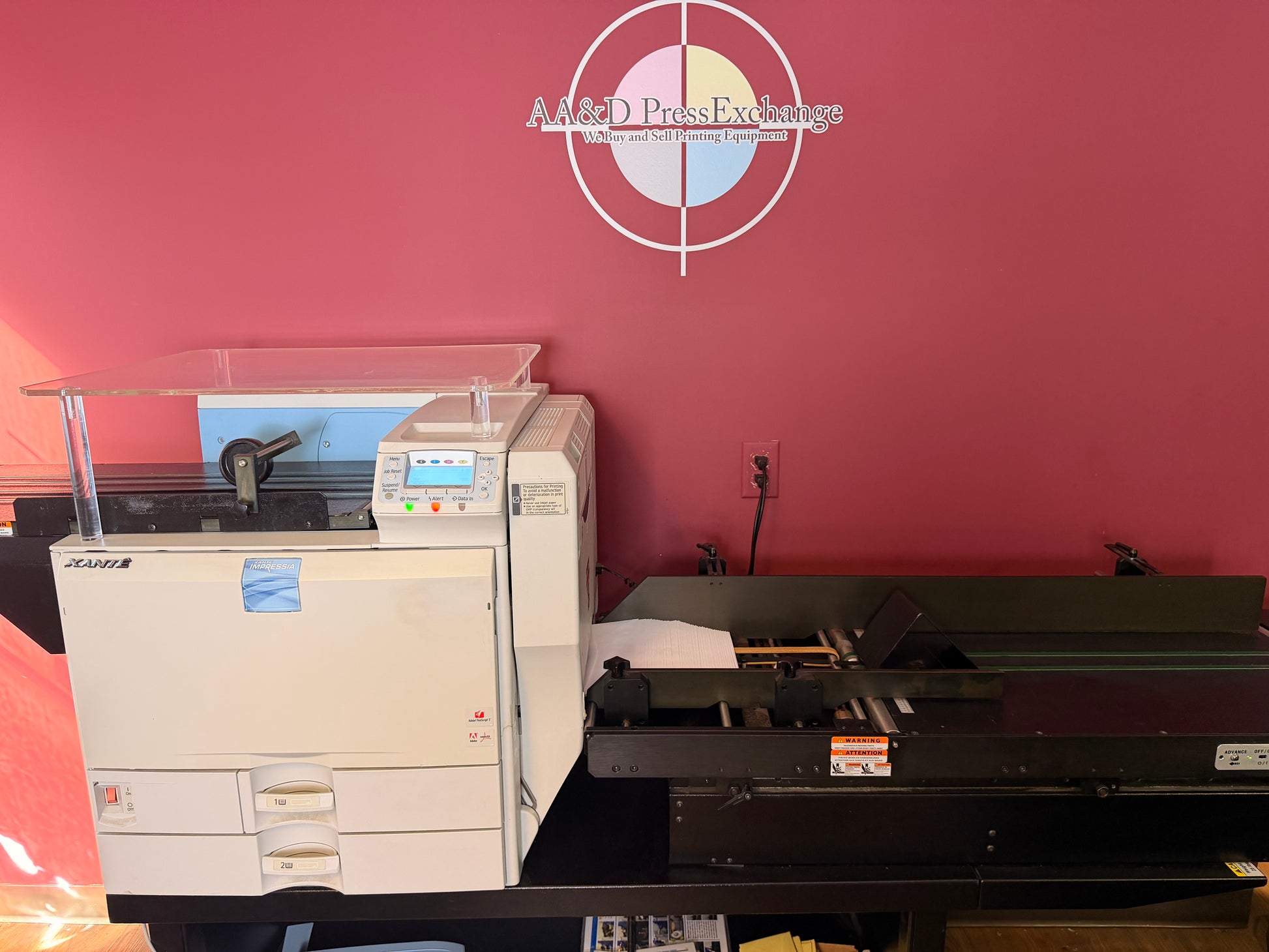 Used Xante Impressia 207 envelope printer by AA&D PressExchange – full machine overview