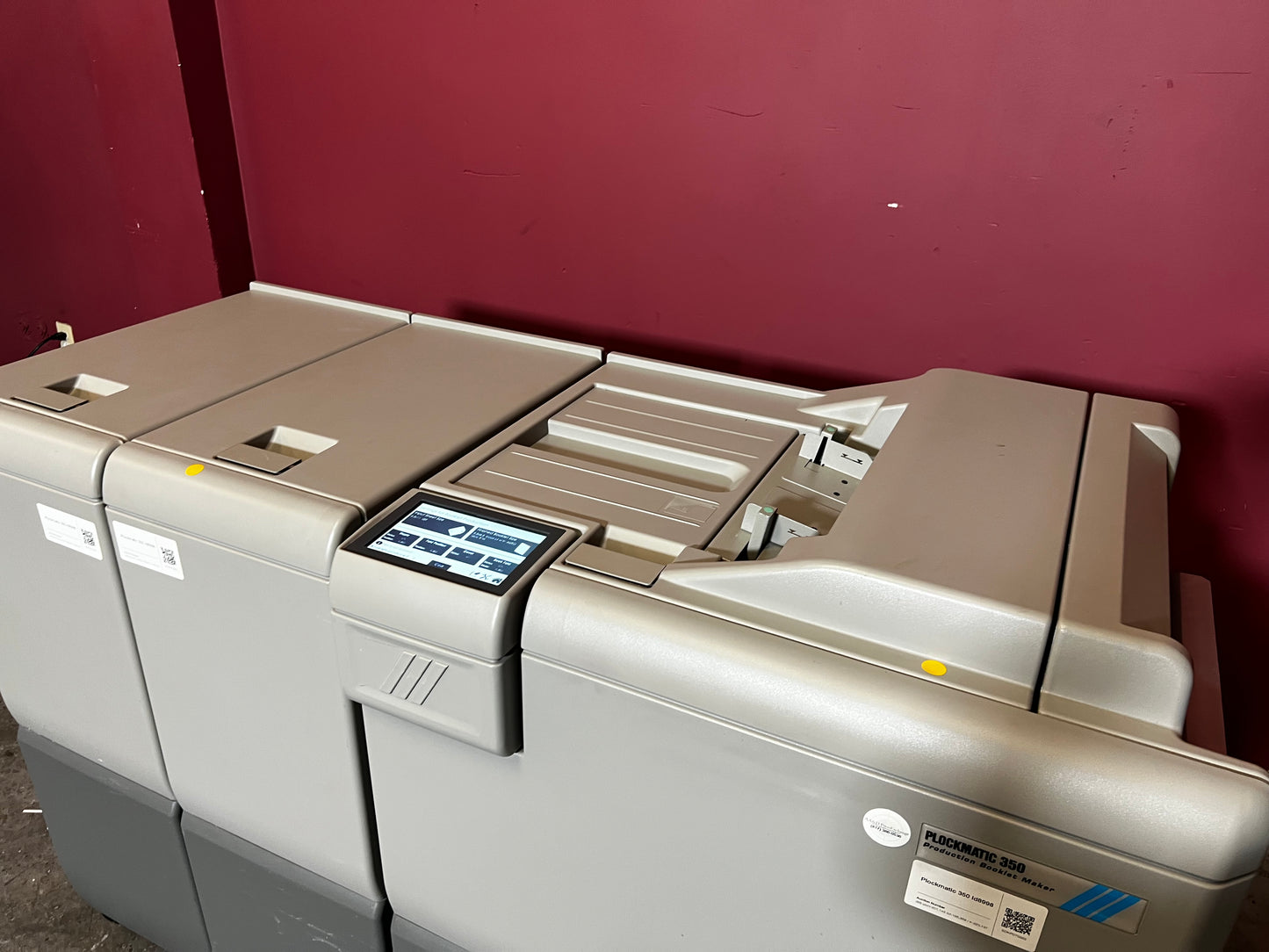 Used Plockmatic 350 200k meter booklet maker showing modular configuration for inline production – AA&D PressExchange