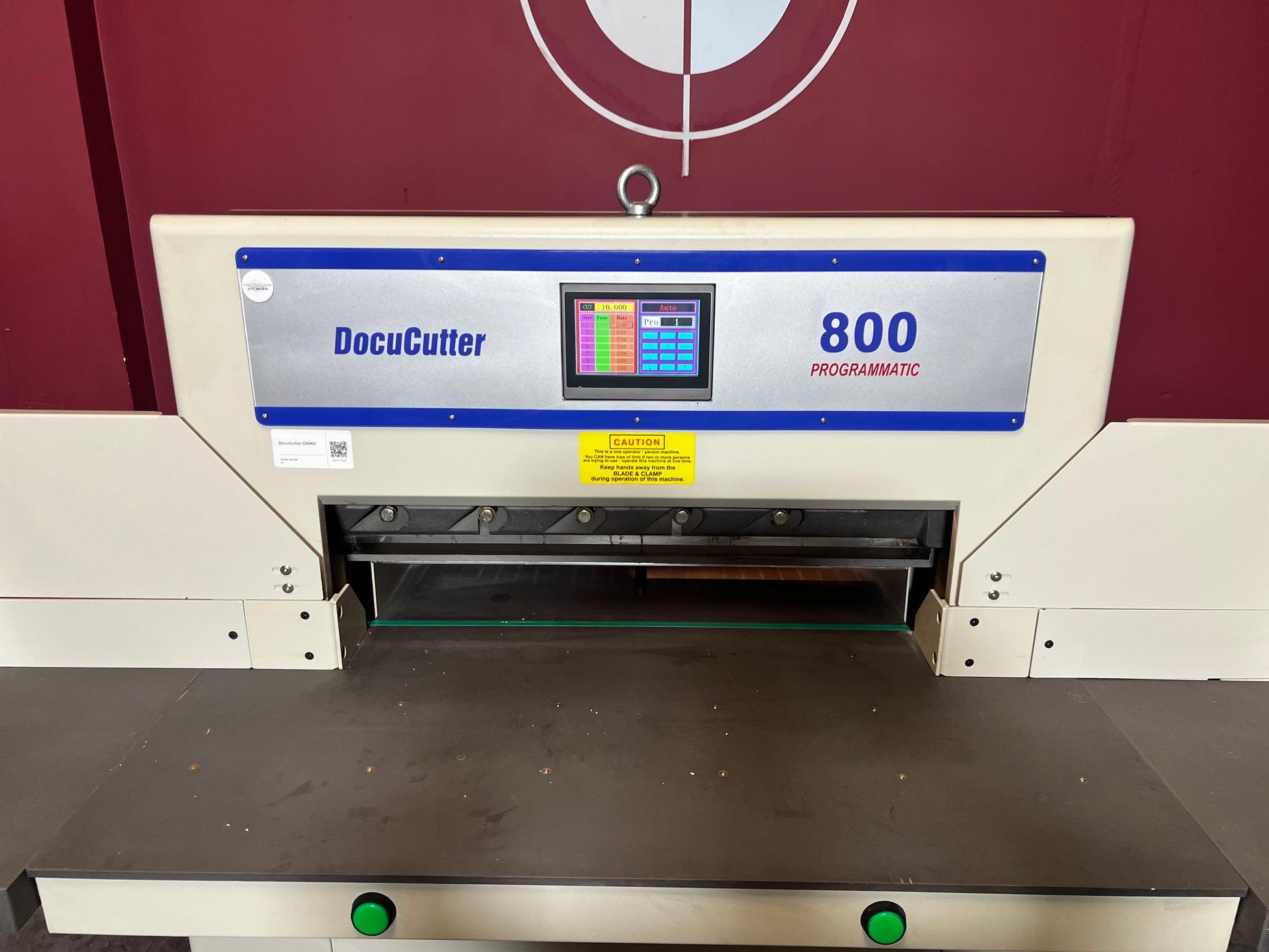 Used Duplo Docucutter 800 Programmatic close-up of touchscreen programming panel – AA&D PressExchange