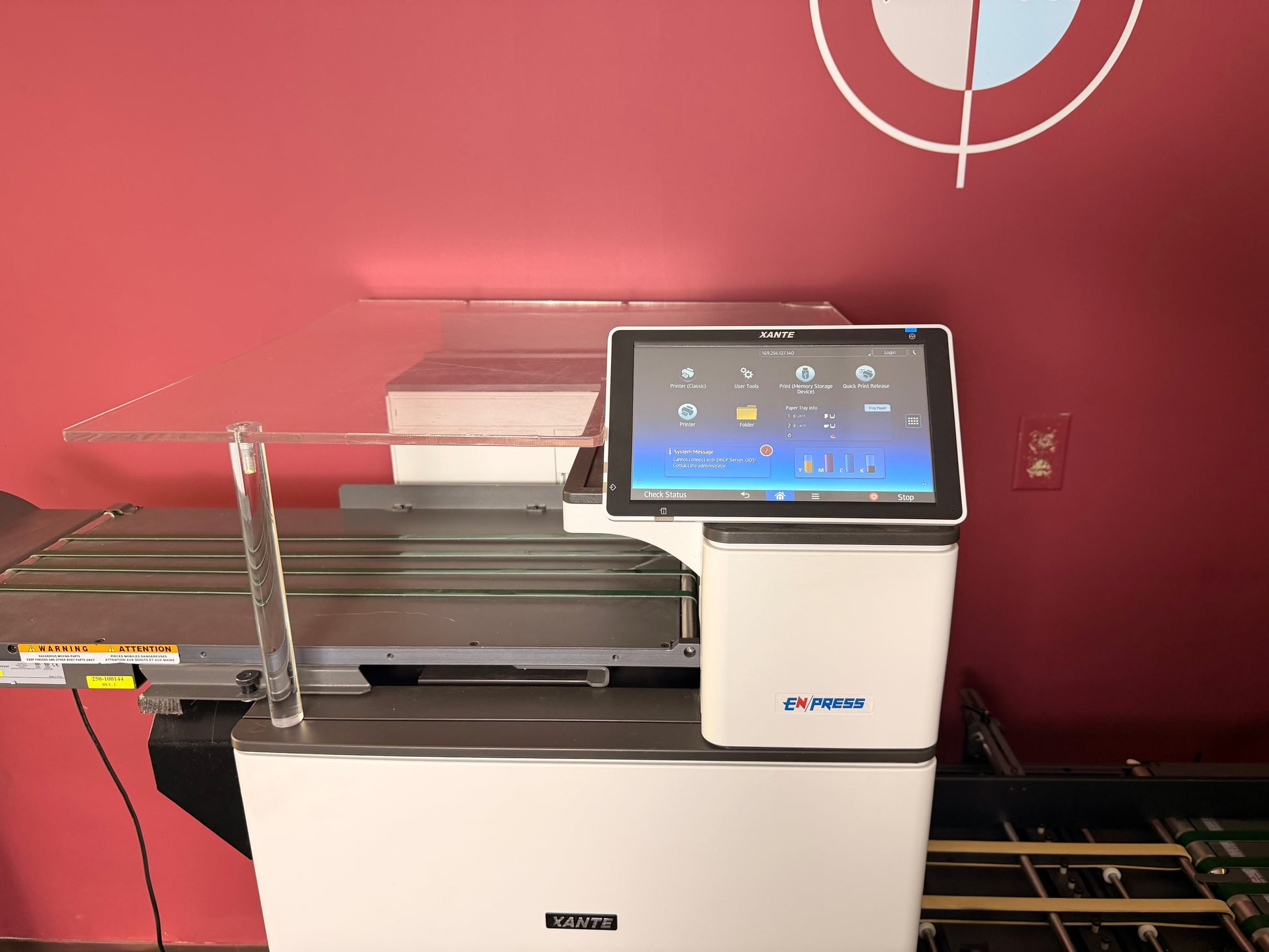 Used Xante En Press Envelope Printer paper tray with high-capacity input