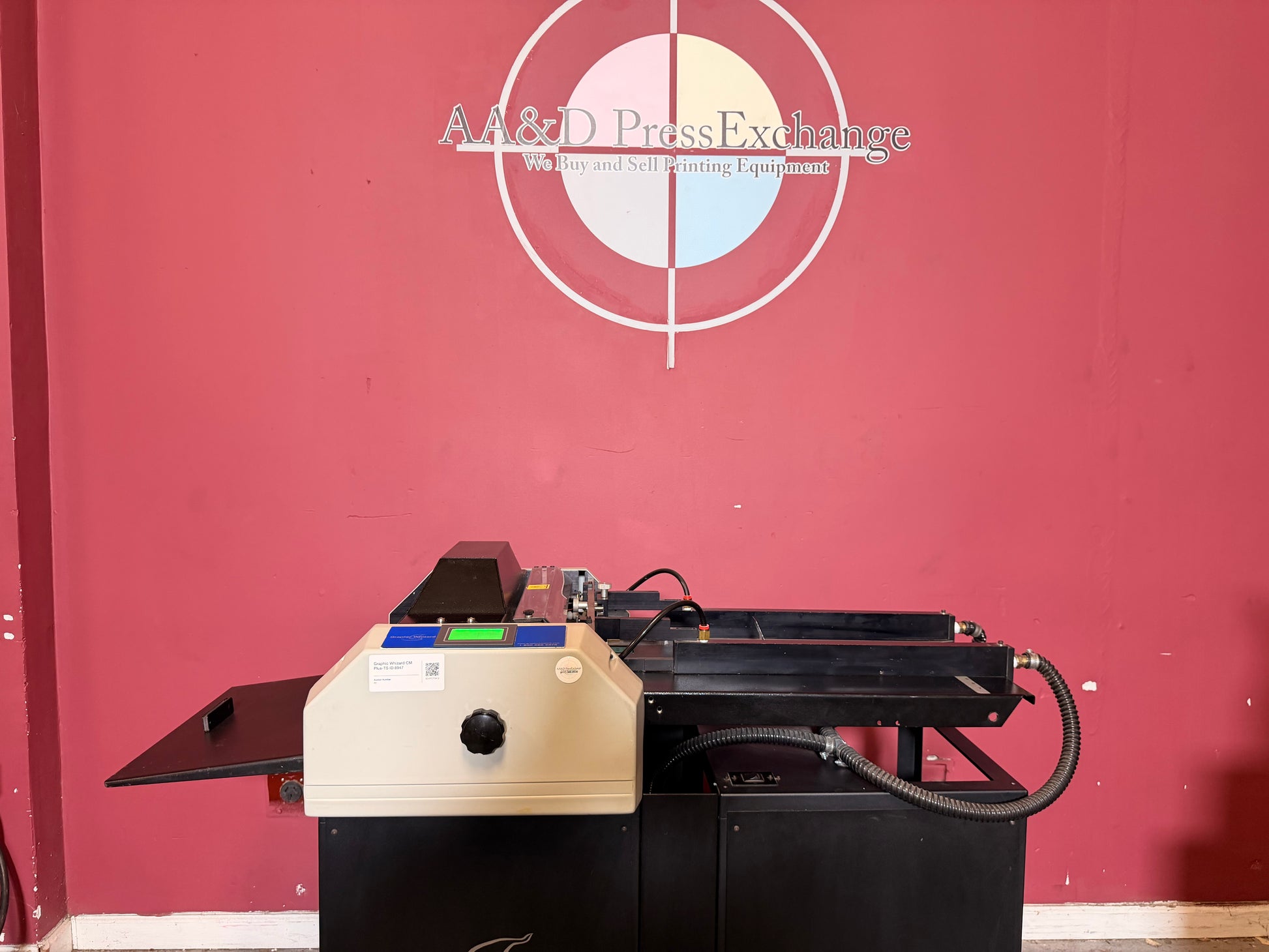 Used Graphic Whizard CreaseMaster Plus automatic creasing system rear view – AA&D PressExchange