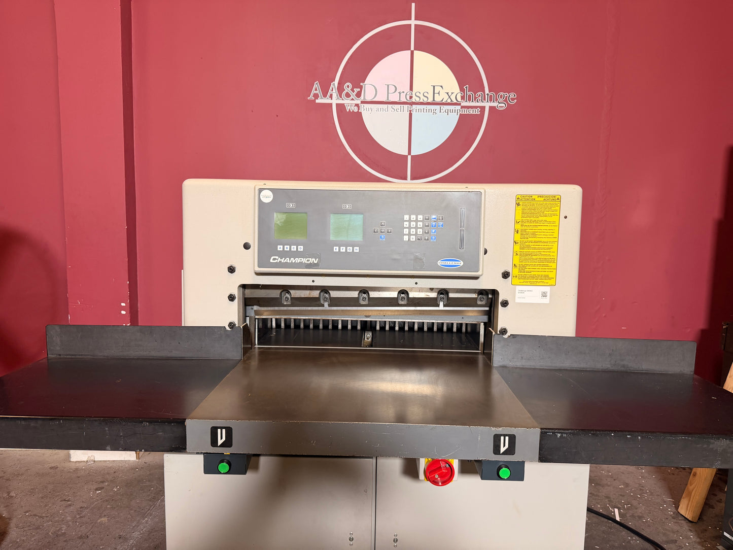Used Challenge 305 XG clamp opening mechanism heavy-duty paper holding system for controlled cutting performance