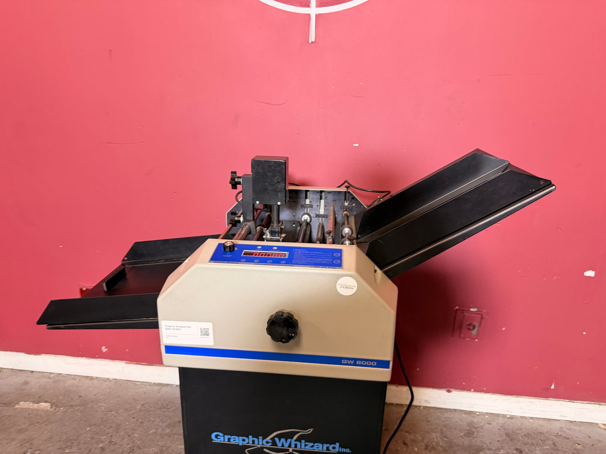 Used Graphic Whizard GW6000 showing numbering head and control panel – AA&D PressExchange