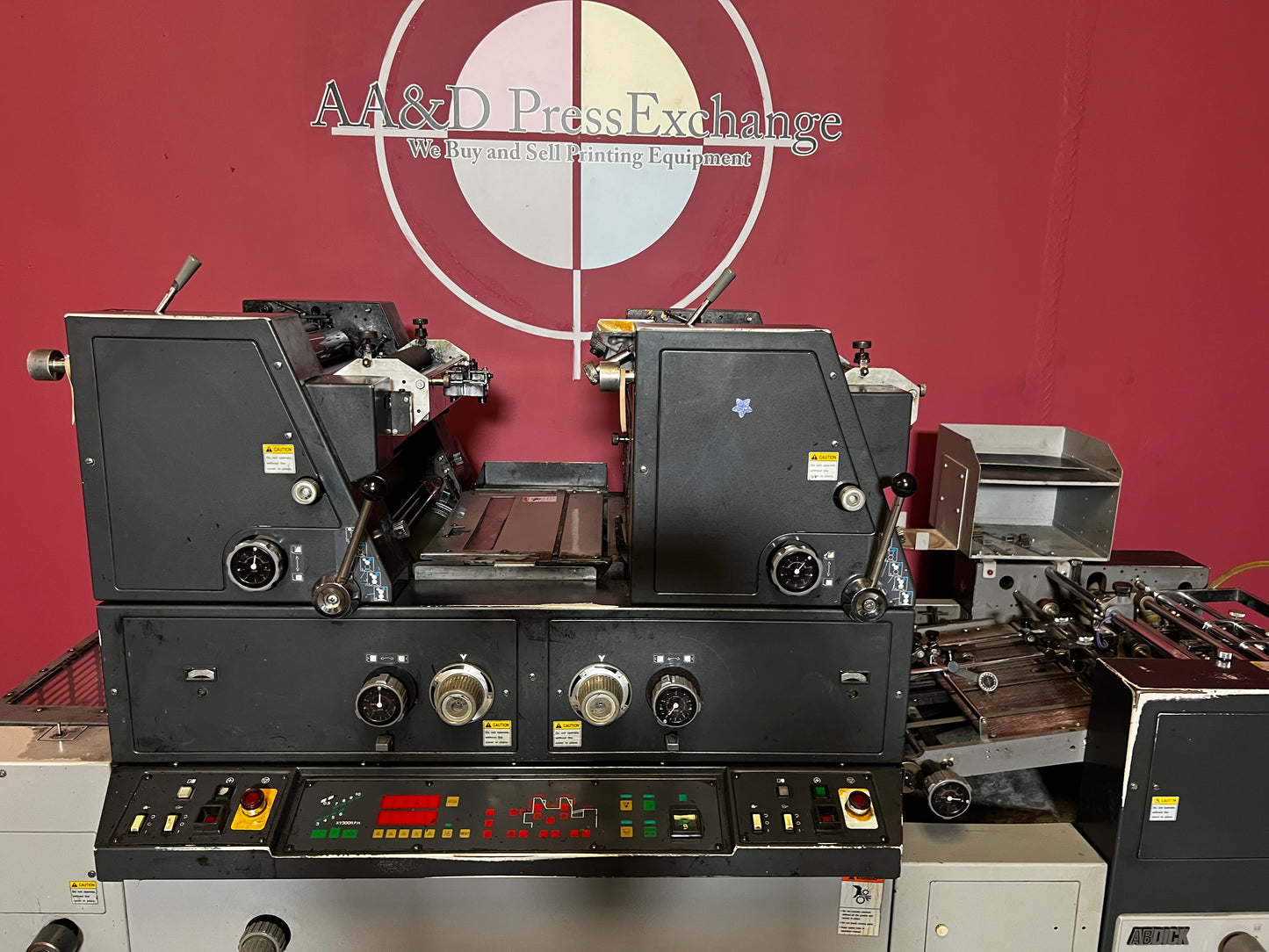 Used AB Dick 9985 two-color offset press for spot and process printing – AA&D PressExchange