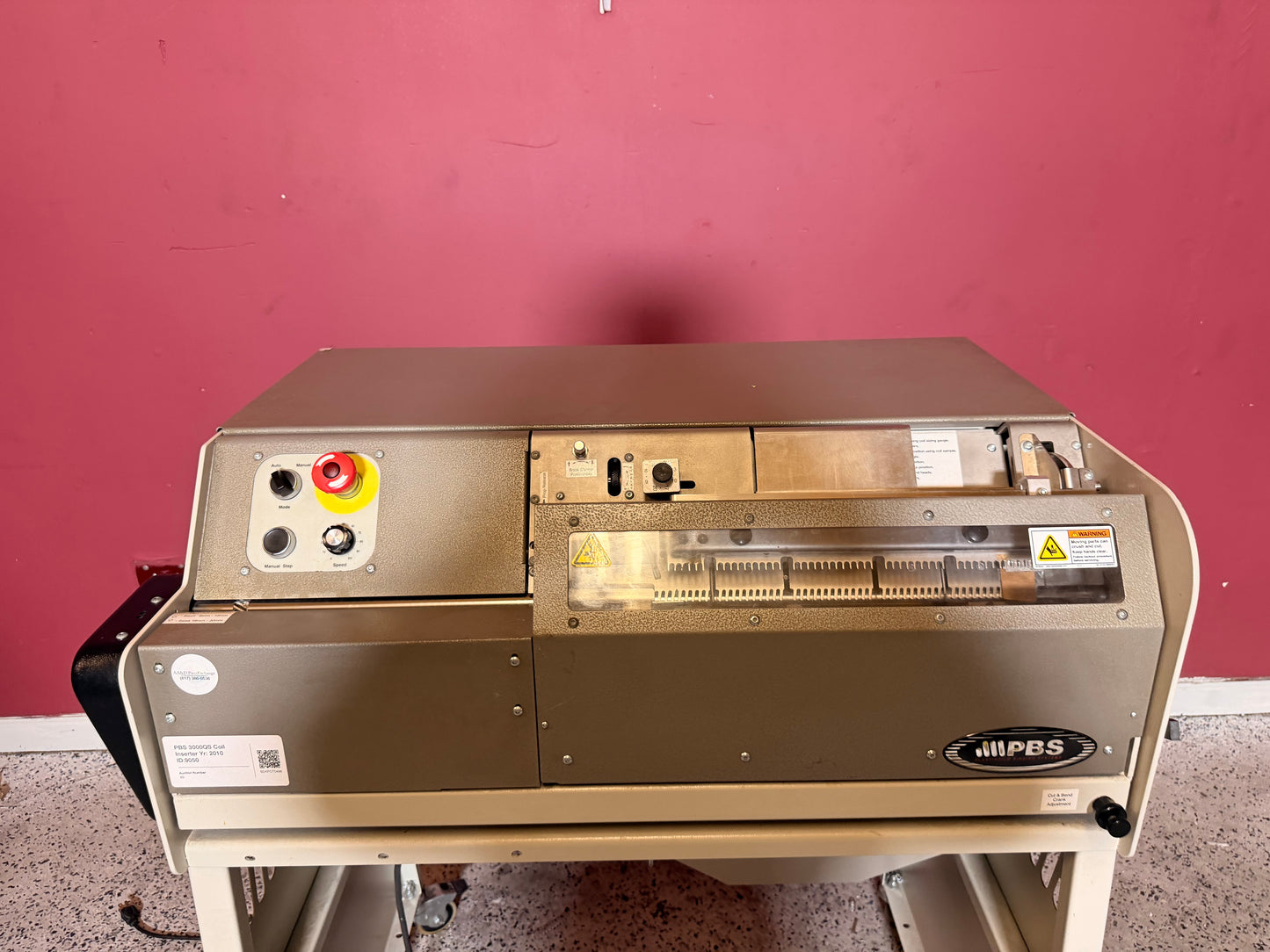 PBS 3000QS Automatic Coil Inserter Yr:2010