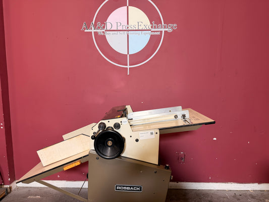 Used Rosback 220A Perforating Slit Score Machine front view – AA&D PressExchange