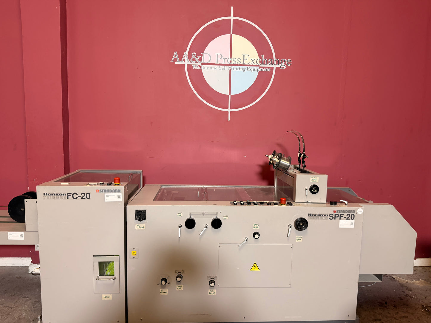 Used Horizon SPF-20 FC-20 semi automated booklet maker production unit